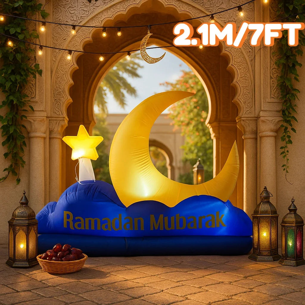 Muslim Islamic Ramadan Inflatable toys LED Decor Airblown Outdoor Yard Garden Eid Mubarak Fasting Celebrate Holiday Ornament