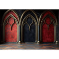 Medieval Palace Pillar Backdrop Retro Red Wall Pregnant Portrait Birthday Wedding Eid Mubarak Party Decoration Photo Background