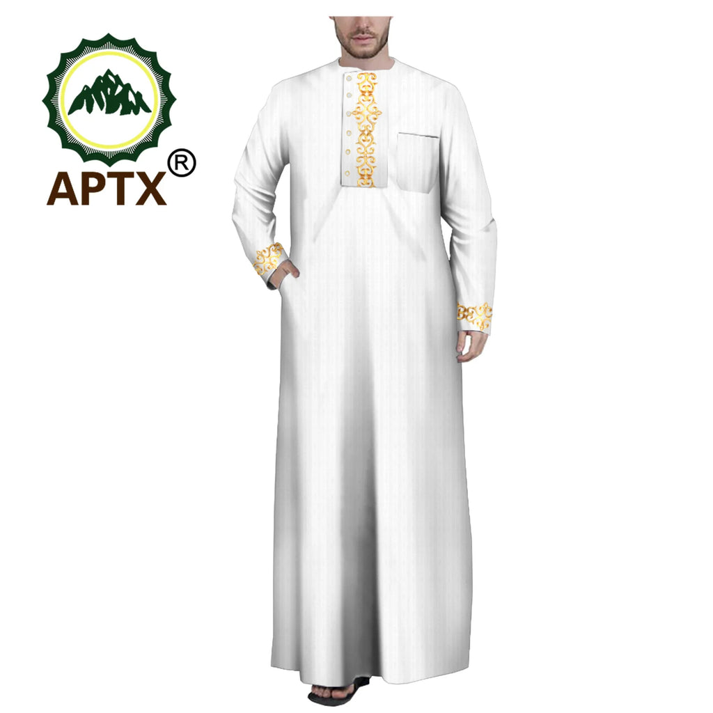 Muslim Jubba for Men Quality Thobe Tailor Made Single Breasted Loose Casual Style Long Robe for Event Wedding