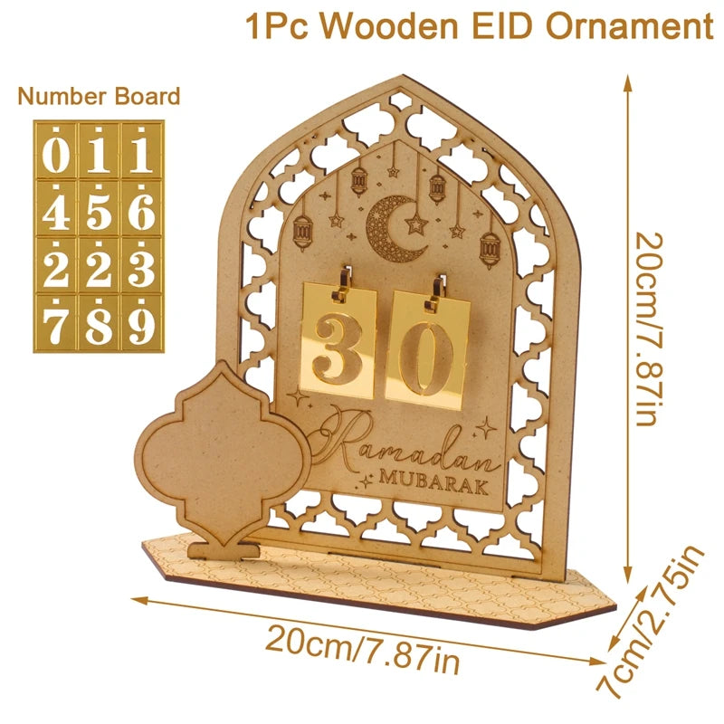 Acrylic Ramadan Countdown Calendar Ornaments Gifts Eid Mubarak Ramadan Decor For Home 2025 Kareem Islam Muslim Party Supplies