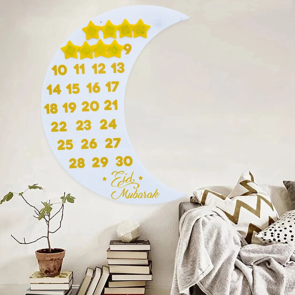 Eid Advent Calendar Ramadan Decoration for Home 2026 Ramadan Kareem Hanging Calendar Islamic Muslim Eid Al Adha Party Supplies