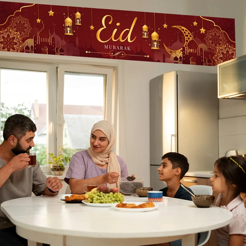Eid Mubarak Outdoor Banner Flag Ramadan Decoration For Home Islamic Muslim Party Decor EID Gifts Abaya AL Adha Ramadan Kareem