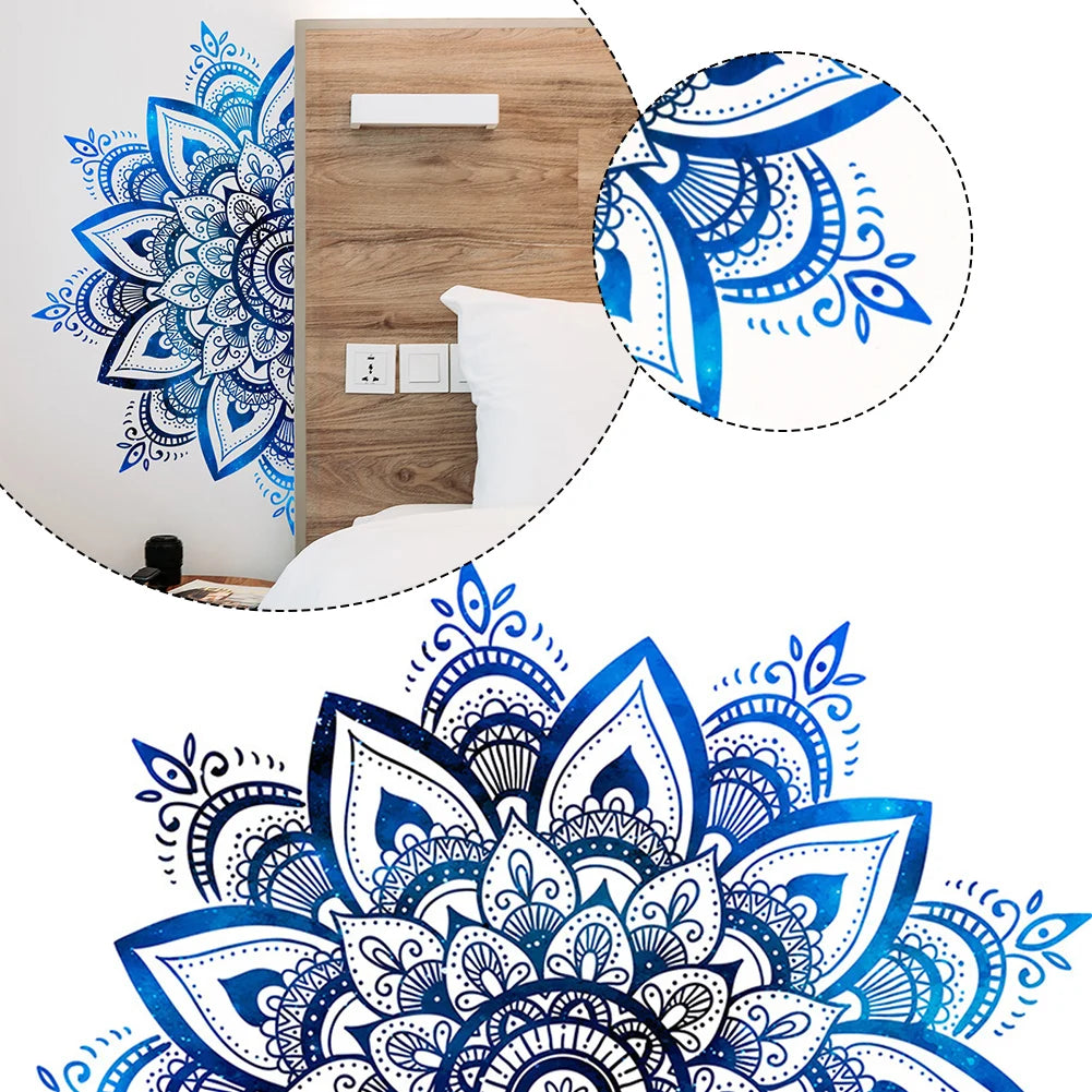 Mandala Lotus PVC Wall Sticker Eid Mubarak Lotus Flower Datura Zen Decorative Decals Sticker 30x90cm Home Wall Decoration
