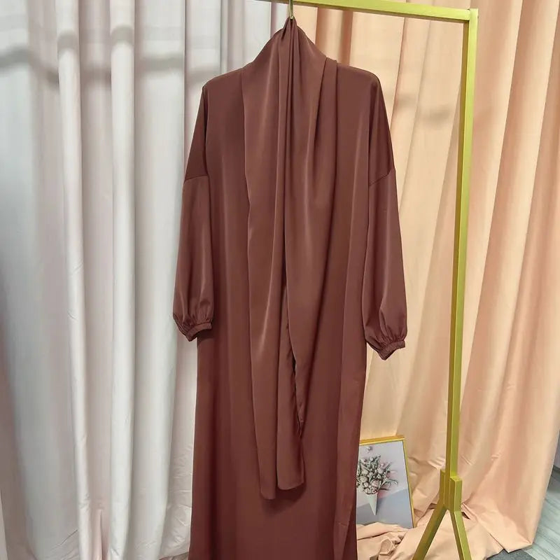 Ramadan One Piece Muslim Prayer Garment Women Hijab Abaya Maxi Dress Khimar Burqa Islamic Clothing Overhead Arab Robe