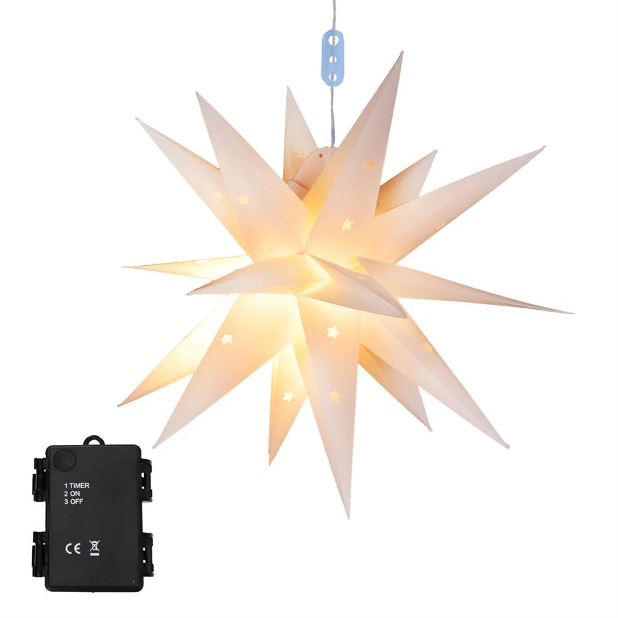 35/45/58CM Christmas Moravian Star Light Moravian Tree Top 3D LED Hanging Star Lantern Fairy Light For Holiday Wedding Decor