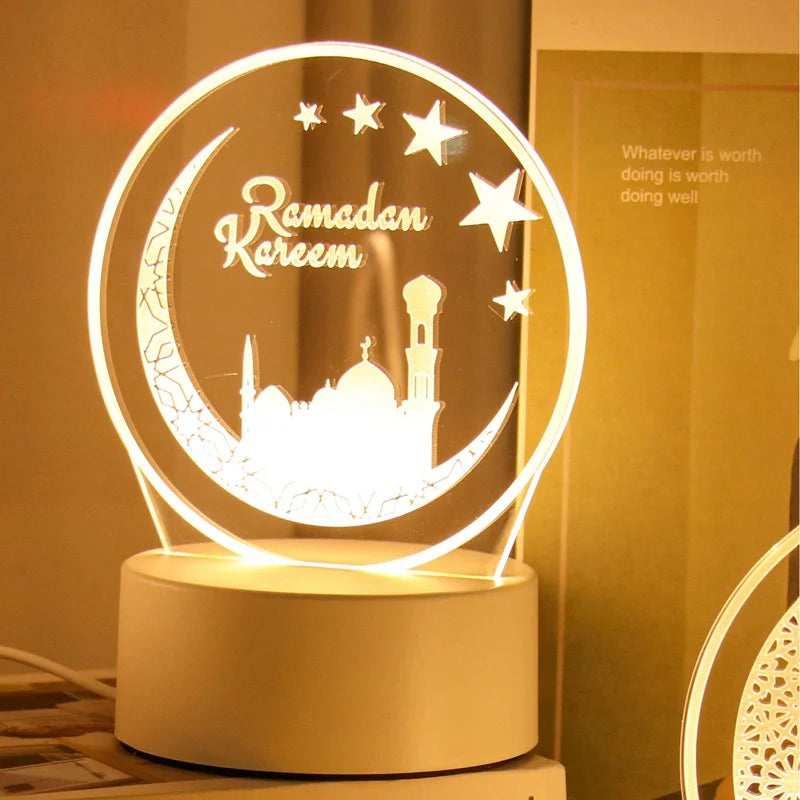 EID Night Light Mubarak Ramadan Decoration For Home 2025 Islamic Muslim Party Decor Ramadan Kareem Happy Eid Al Adha Ramadan