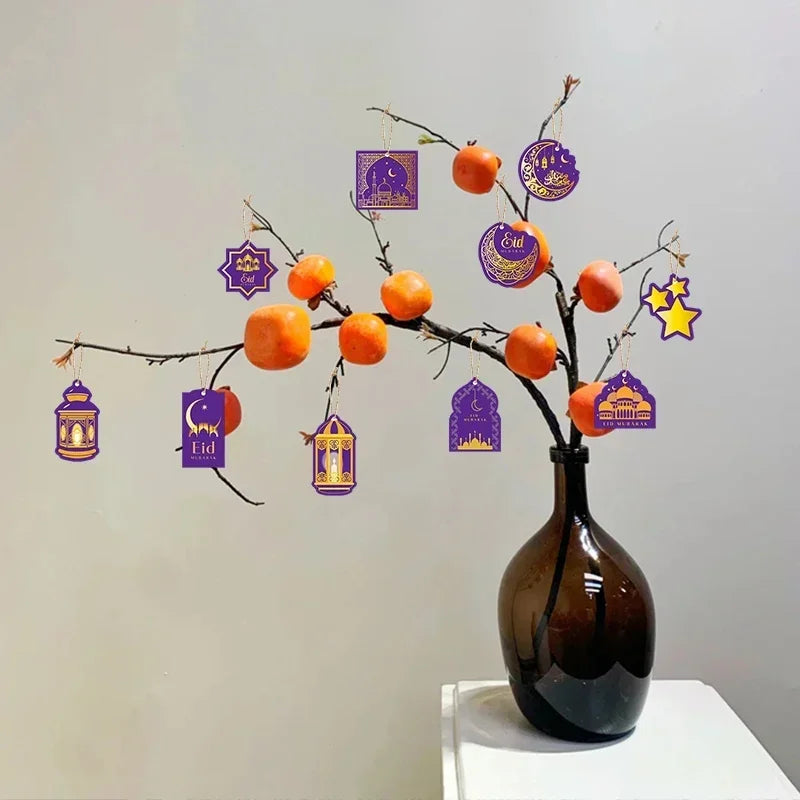 Ramadan Festival Hanging Ornament Moon Stars Castle Design Islamic Muslim Home Decor Party Supplies Mubarak Eid Celebration