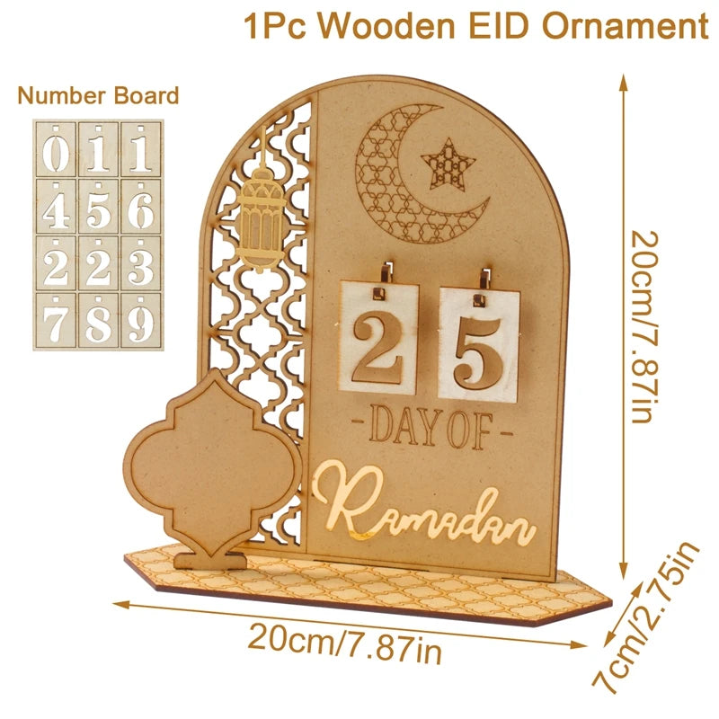 Acrylic Ramadan Countdown Calendar Ornaments Gifts Eid Mubarak Ramadan Decor For Home 2025 Kareem Islam Muslim Party Supplies