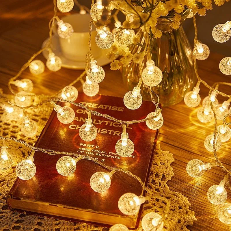 LED String Lights 3 6 10M Warm Color Crystal Fairy Lights Outdoor USB Operated Garland Christmas Decoration Party Wedding DIY