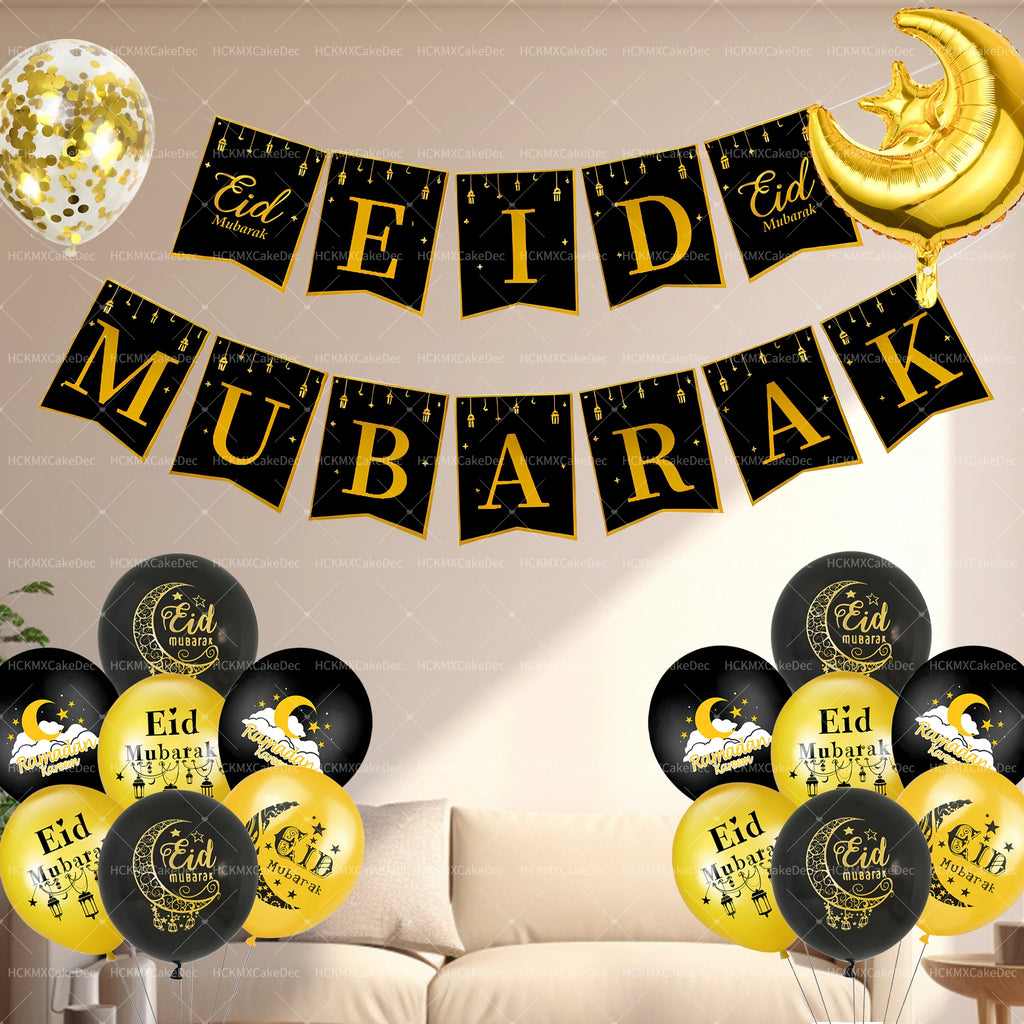 10/11/15/22pcs Eid Mubarak Latex Balloon Ramadan Kareem Decoration Air Globos Ramadan Mubarak Festival Party Supplies