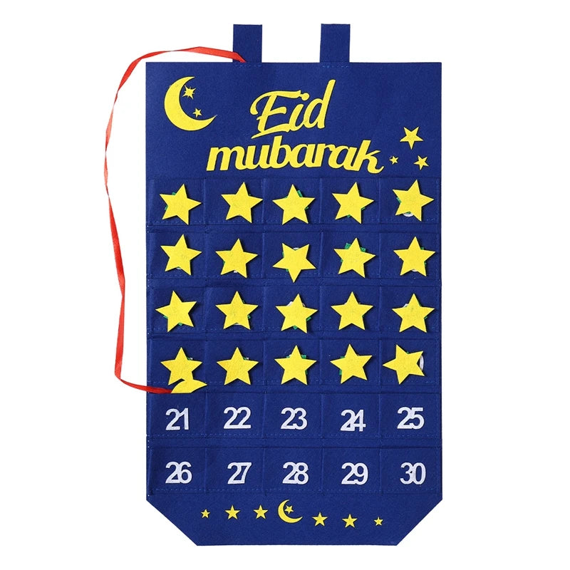 Personalized Ramadan 30 Day Advent Calendar for Muslim Islamic Kid Boy Girl Kareem Eid Al Fitr Wall Hanging Home Decoration Gift