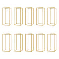 10Pcs Wedding Flower Stand Set 23.62"H Gold Metal Column Rack Wedding Party Prop Decor Balloon Display Holder Flower Vase Pillar