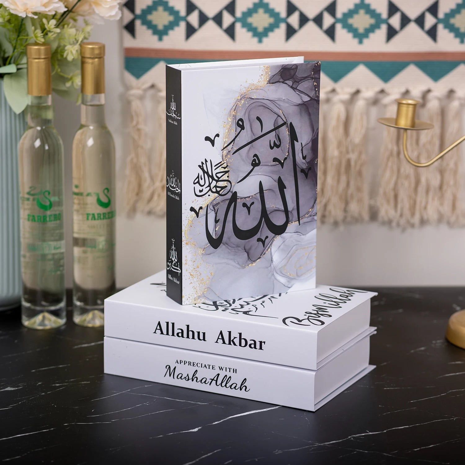 Islamic Luxury Fake Books Decorative Storage Box for Home