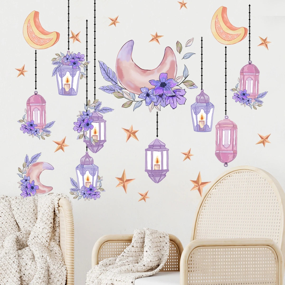 Eid Mubarak Wall Window Stickers Ramadan Decorations for Home 2025 Ramadan Kareem Islamic Muslim Party Decor Eid Mubarak Gifts