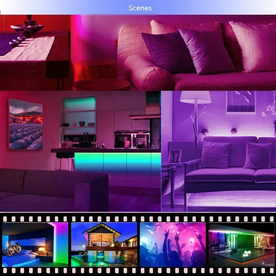 USB Led Strip Lights 5m 10m 20m 30m RGB Led Strip Light TV Backlight Flexible Ribbon Tape Luces Led Light for Room Decoration
