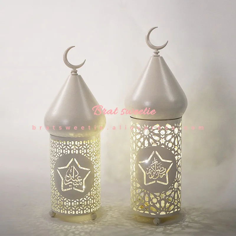 Masjid Lantern Night Light EID Mubarak Decoration for Home Islam Muslim Party Decor Eid Al Adha Ramadan Kareem Mosque LED Lights
