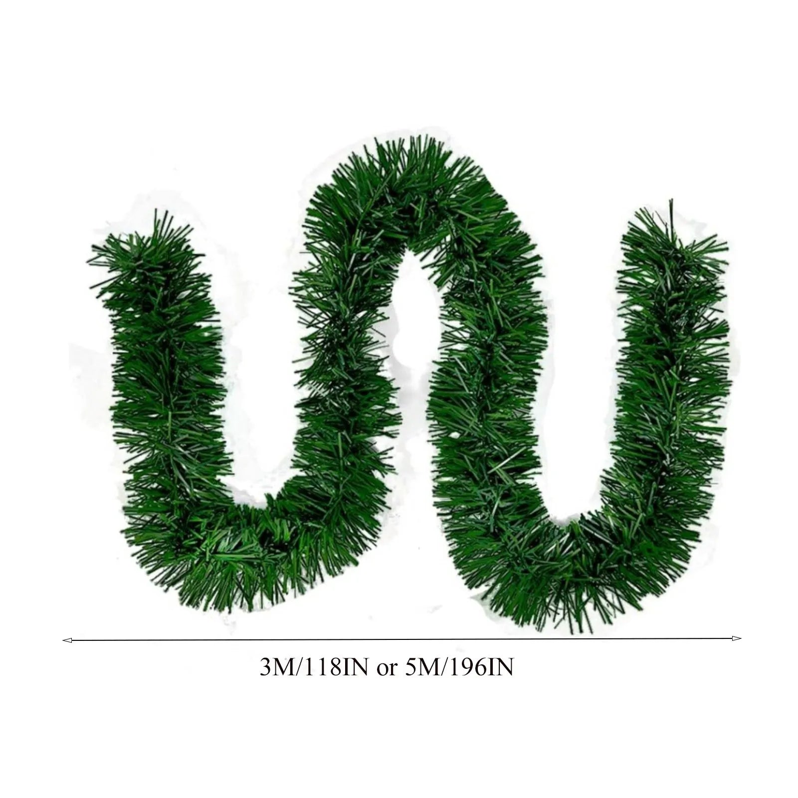 3/5M Handmade Christmas Strips Artificial Cedar Needles Green Seasonal Garland For Christmas TV Cabinet Winter Holiday Decor