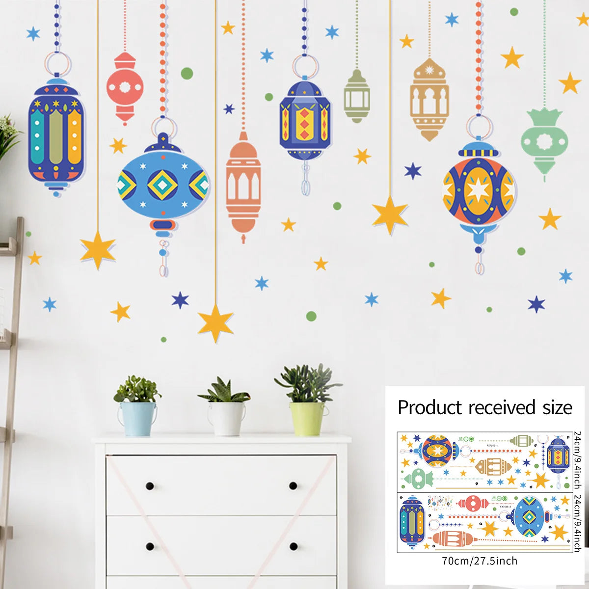 Eid Mubarak 2024 Window Stickers Ramadan Decorations for Home Islamic Ramadan Kareem Muslim Party Decor Eid Mubarak Gift Al Adha