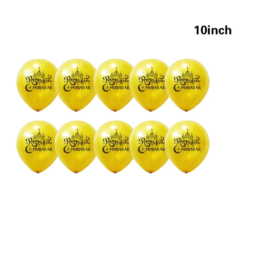Eid Mubarak Balloons Eid Balloons for Eid Decorations Home Eid Mubarak Banner Moon Star Balloons for Eid Al Fitr Eid Decorations