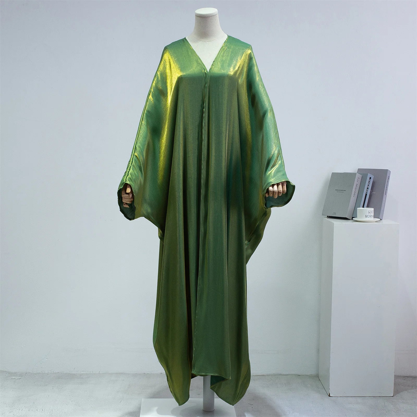 Muslim One-Piece Prayer Abaya for Women – Smocking Sleeve Kaftan Jilbab Cardigan Coat Islamic Robe Dubai Turkish Style