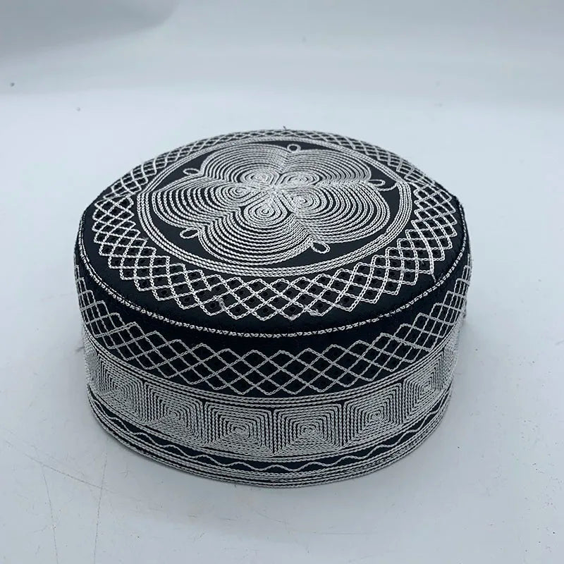 2023 New Muslim Prayer Hats Breathable Headware Kufi Hat Men Islam Skull Cap Ramadan Eid Gift Embroidery Man Hat