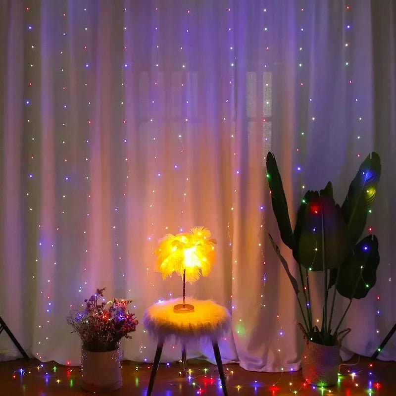 2026 Valentine's Day Fairy Lights 3/4/6m Festoon Eid Mubarak Wedding Window Room Ramadan Decoration LED Curtain Garland USB Plug