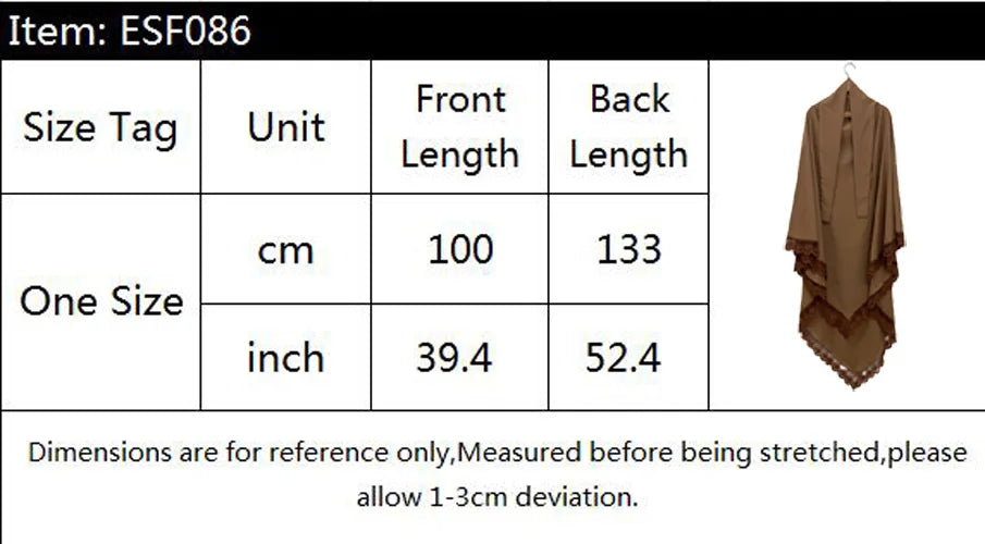 Eid Khimar Lace Long Khimar Hijab Scarf Muslim Modest Prayer Hijabs Islam Clothing Ramadan Djellaba Kebaya Jalabiya Headscarf