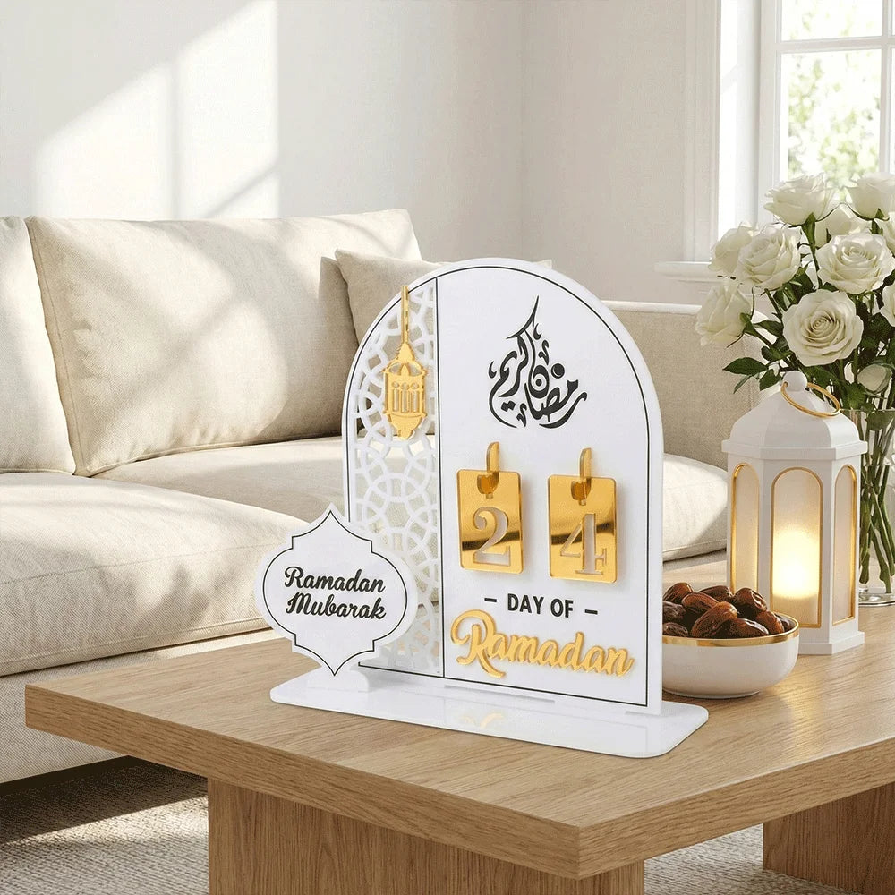 DIY Ramadan Advent Calendar Acrylic Eid Mubarak Countdown Calendar Table Decor for Arabic Muslim Islamic Ramadan Decoration 2026