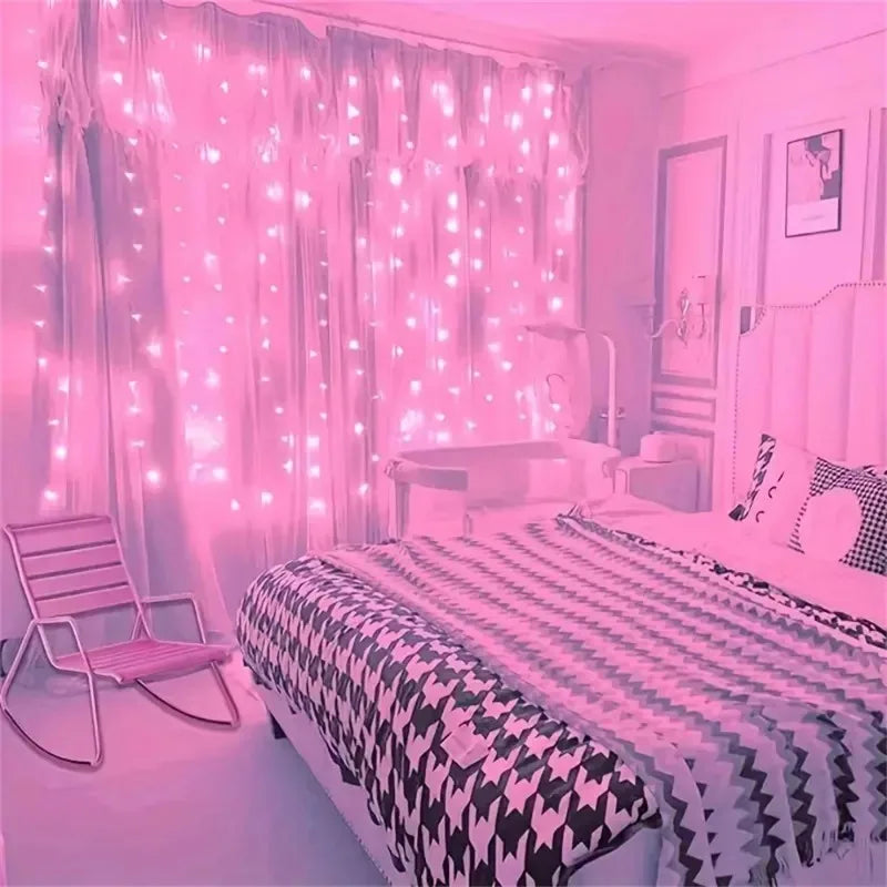 Ramadan Home Decoration LED Fairy Battery Power Outdoor 2026 Valentine's Day Eid Mubarak Bedroom Decoration Curtain Light String