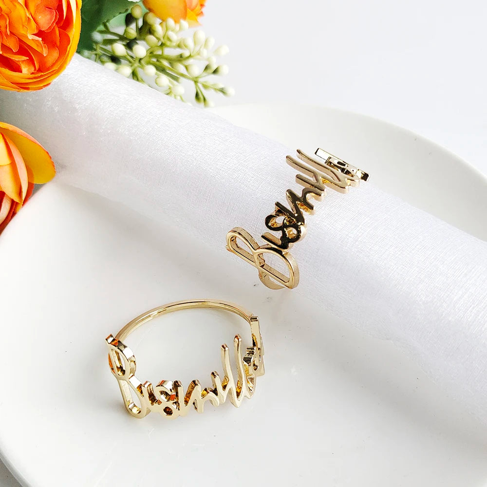 1/6Pcs Ramadan Napkin Rings Gold Bismillah Napkin Holder Ramadan Kareem Eid Mubarak Party Table Supplies Ramadan Decoration 2026