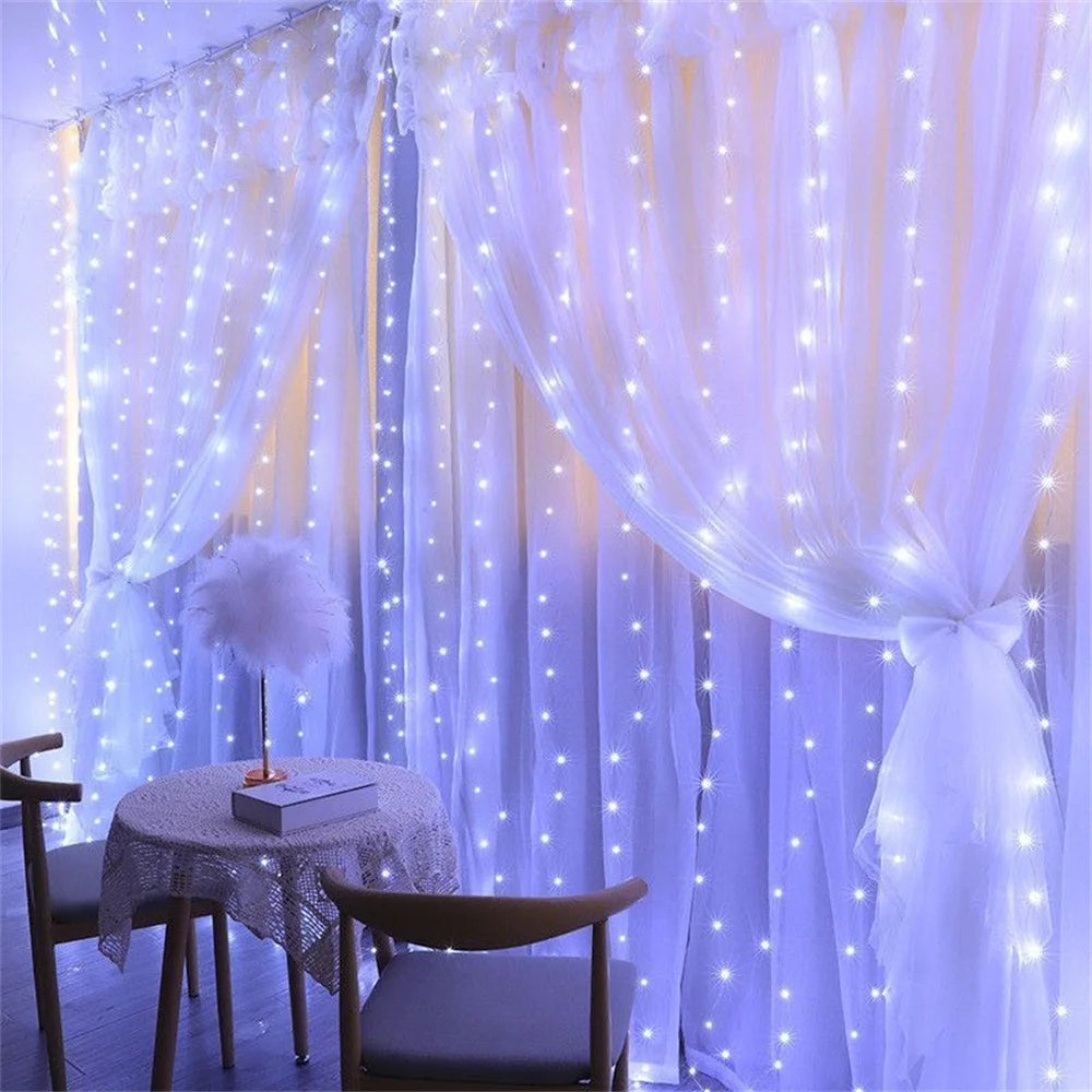 Ramadan Home Decoration LED Fairy Battery Power Outdoor 2026 Valentine's Day Eid Mubarak Bedroom Decoration Curtain Light String