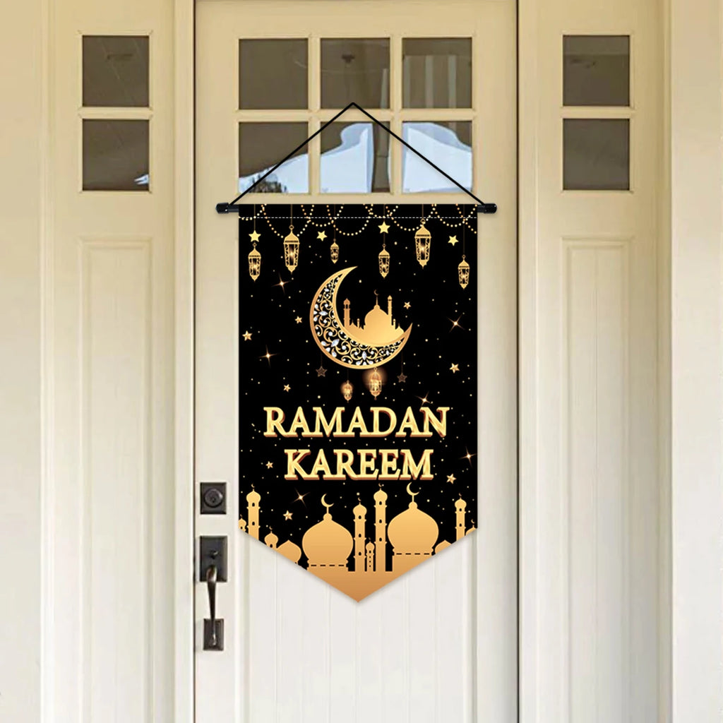 Ramadan Decoration Flag Hanging EID Mubarak Decor 2026 For Home Flag Hanging Ramadan Kareem Islamic Muslim Party Eid Gifts