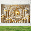 Moon Lantern Eid Mubarak Backdrop Banner Arabian Ramadan Mubarak Photo Background Islamic Muslim Festival Decorations