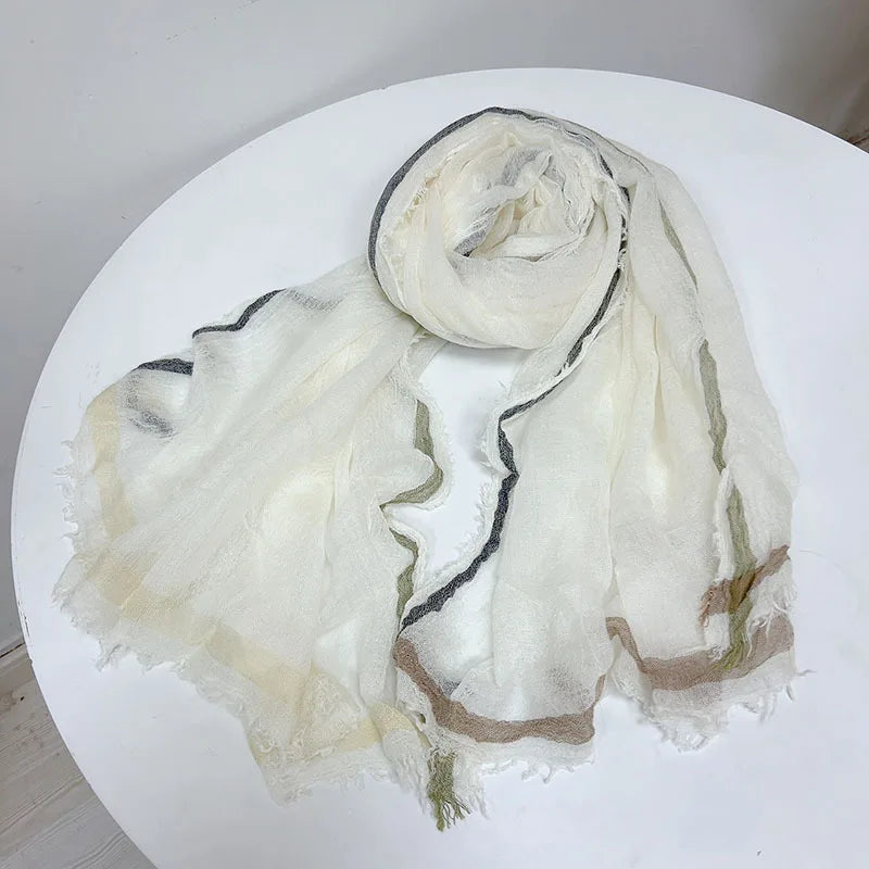 Autumn And Winter Wool Acrylic Blend Scarfs For Ladies 100*200 Checkered TurbansFor Women