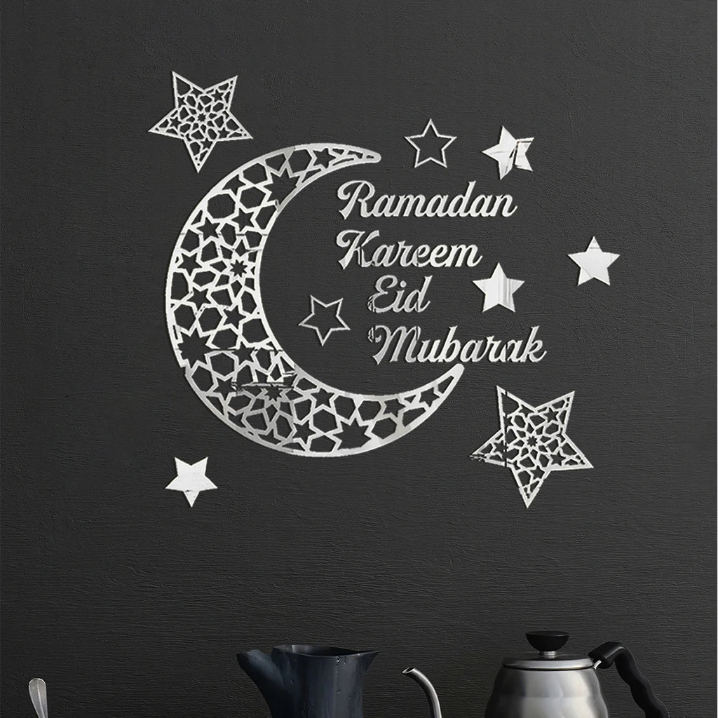 1Set,Ramadan (رمضان) creative Ramadan decorations, freely combinable wall stickers, suitable for Ramadan festival decorations