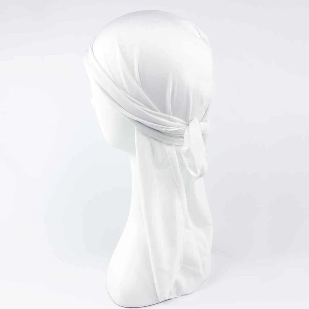 1PCS Silky Long Tail Durag Pirate Hat Turban Fashion Headwraps Cap Bandana Women Men Hip Hop Headwear Caps Hair Accessories