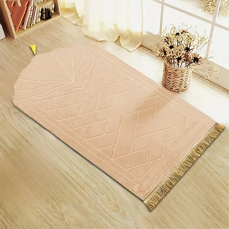 Thickened sponge prayer mat with tassel embossed prayer mat soft and easy to carry can be used in many scenes