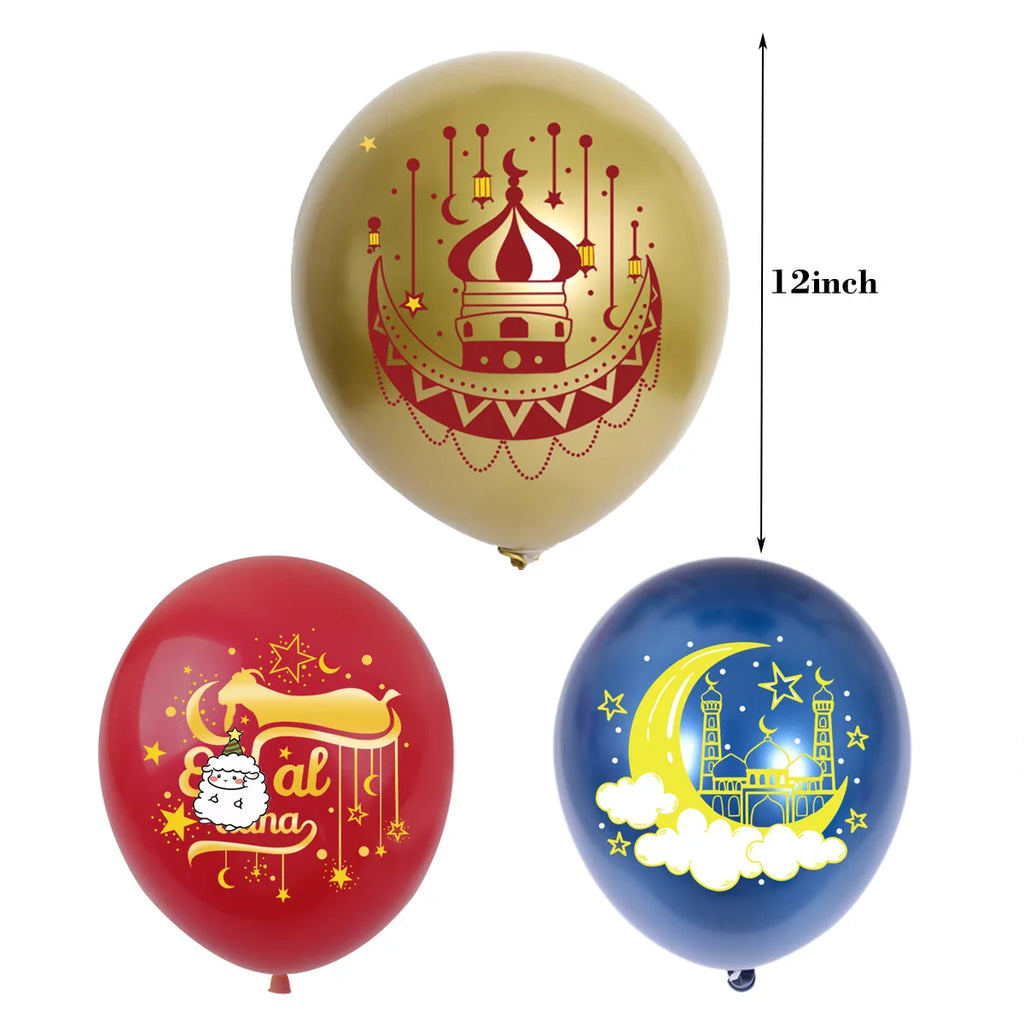 Ramadan Eid Mubarak Balloons Decorations Banner Moon Balloon Muslim Islamic Ramadan Mubarak Eid Al-fitr Party Supplies