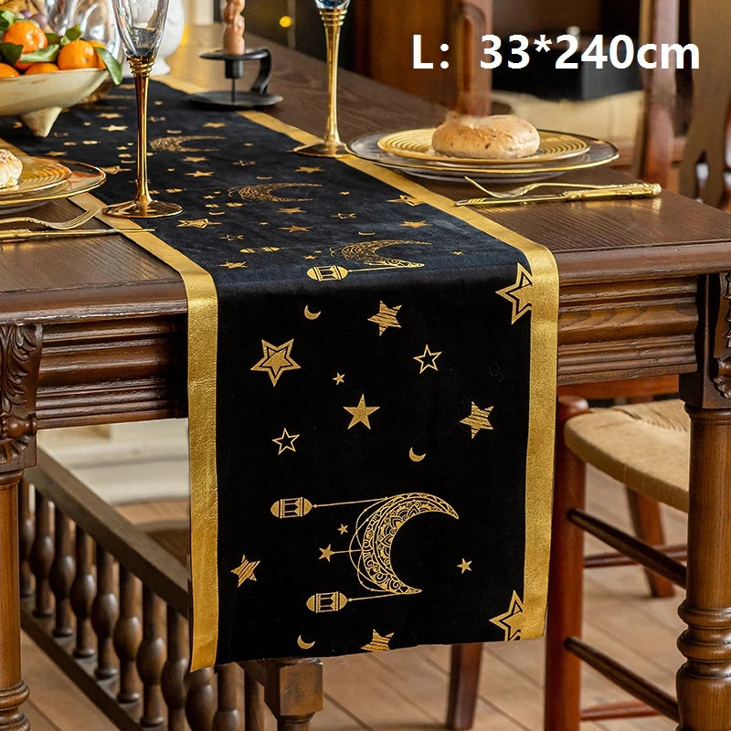 Eid Decorative Banner Islamic Muslim Star Moon Table Flags Ramadan Decorations 2026 For Walls Tables Party Gathering Supplies