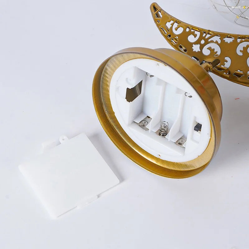 LED Iron Ramadan Moon Star Lights,Islamic Muslim Festival,Decorative Table Lamp for Home Bedroom,Ramadan Kareem Decoration