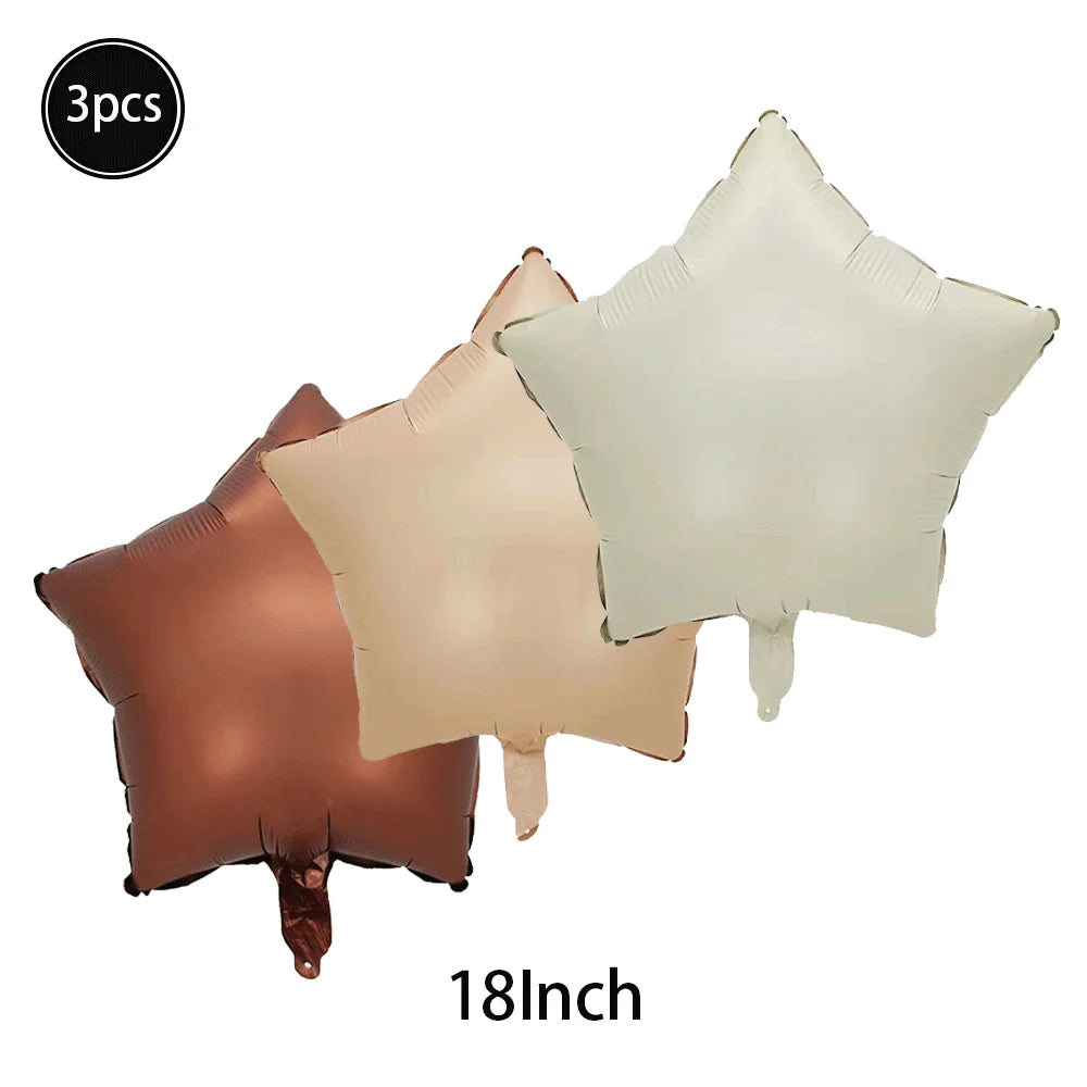 Caramel/Chocolate/Cream Number Balloon Star Heart Foil Helium Ball Kids Adult Girl Birthday Wedding Anniversary Party Decoration