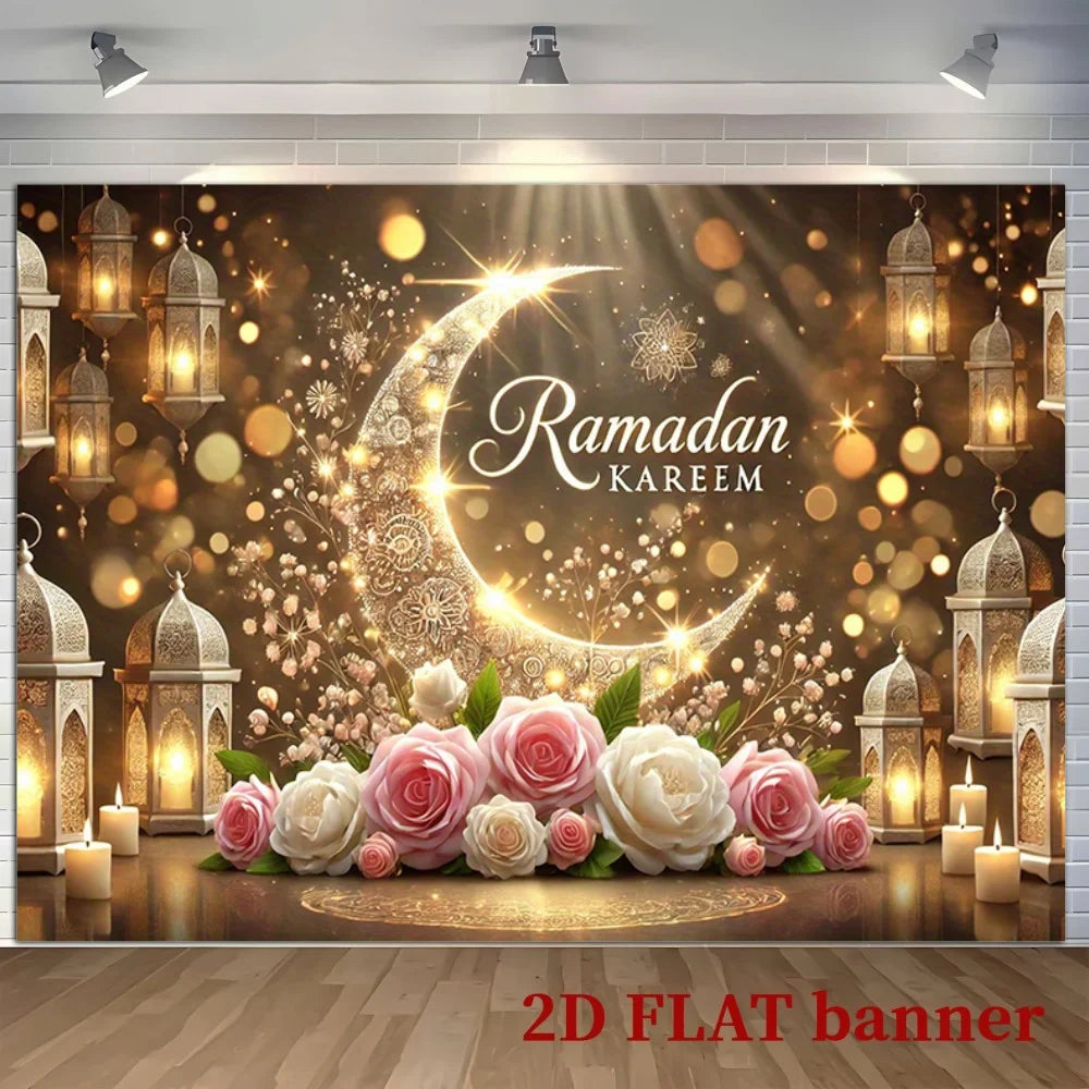 2D FLATbanner Background cloth Banner Party Ramadan auspicious celebration background fabric in multiple sizes