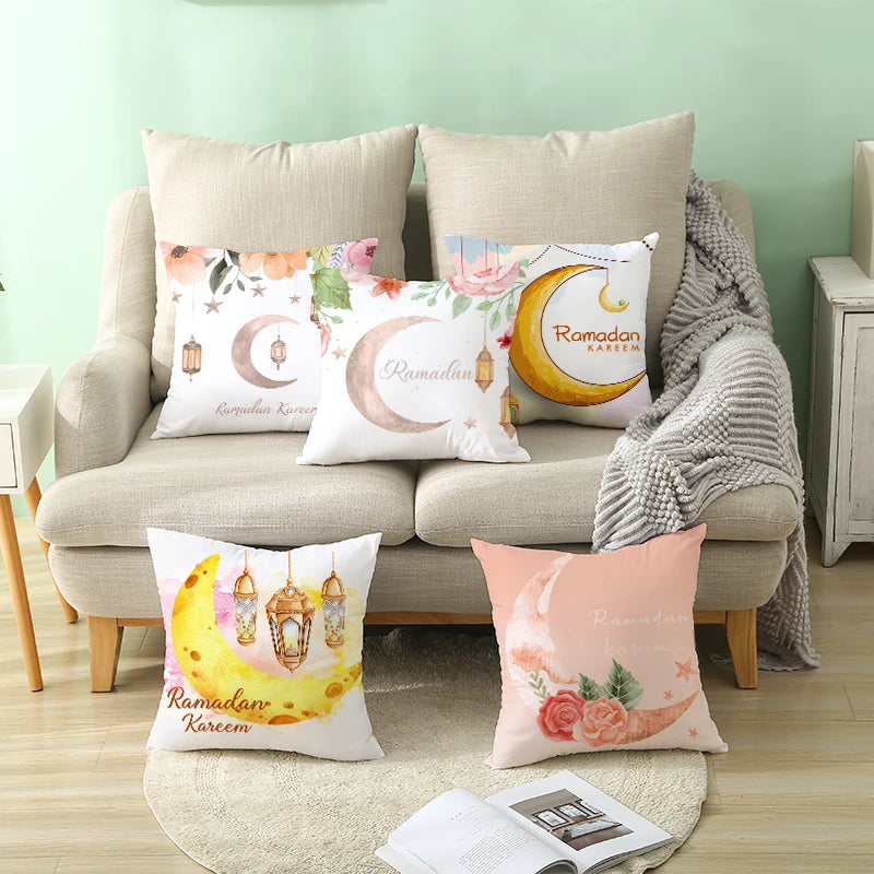 EID Mubarak Decor Cushion Cover Aid Ramadan Decorations 2024 Islamic Muslim Decor Ramadan Kareem EID Al Adha Ramada Pillowcase
