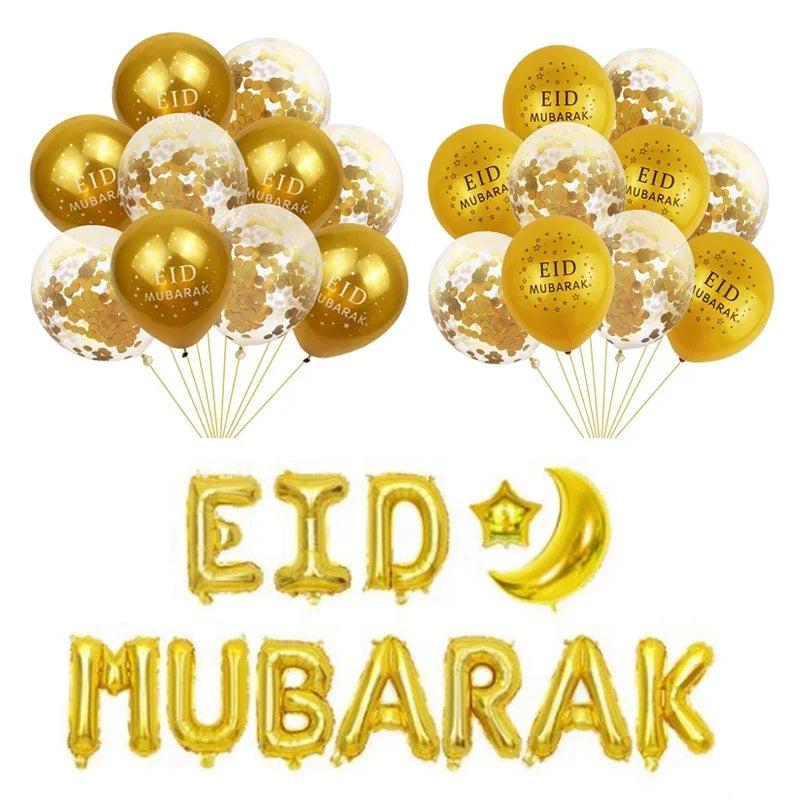 1set Ramadan Decorations 2026 Moon Star Balloon Muslim Festival Home Diy Decor Eid Mubarak Ramadan Kareem Hajj Party Supplies