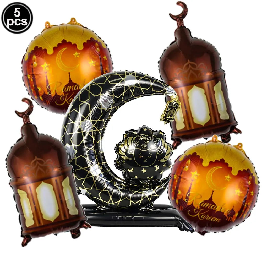 Eid Mubarak Banners Ramadan Mubarak Kareem Decorations Hanging Swirls Streamer Moon Star Party Decor lslam Muslim Party Supplies
