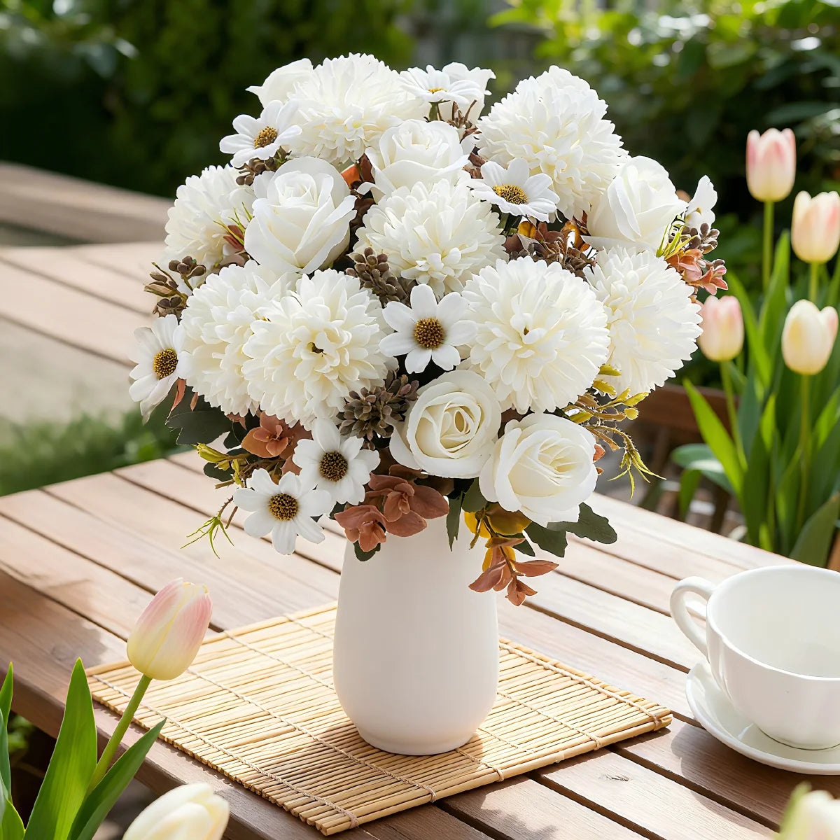Simulated silk chrysanthemum roses, weddings, Valentine's Day, Eid al Fitr, Mother's Day, home decor, outdoor garden accessories