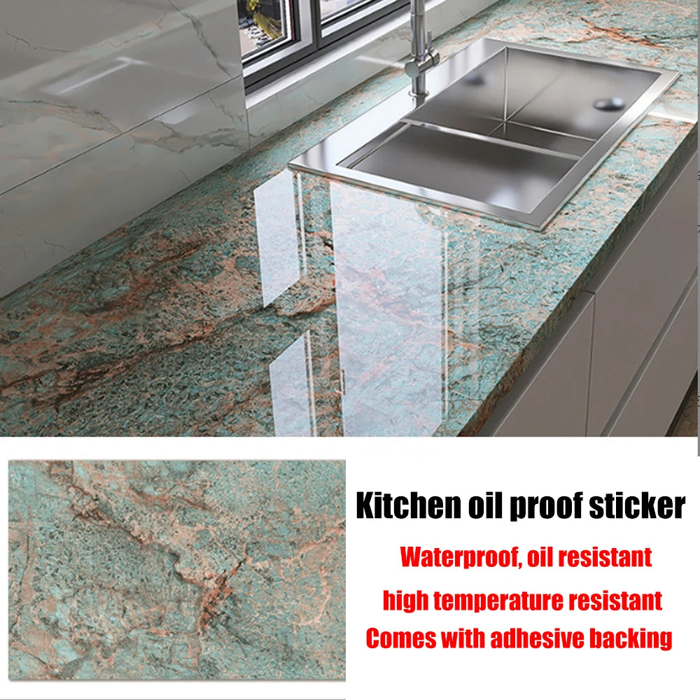 40cm New Kitchen Oil-proof Wall Stickers Self-adhesive Stain-resistant High Temperature Kitchen Countertop Protective Wallpaper