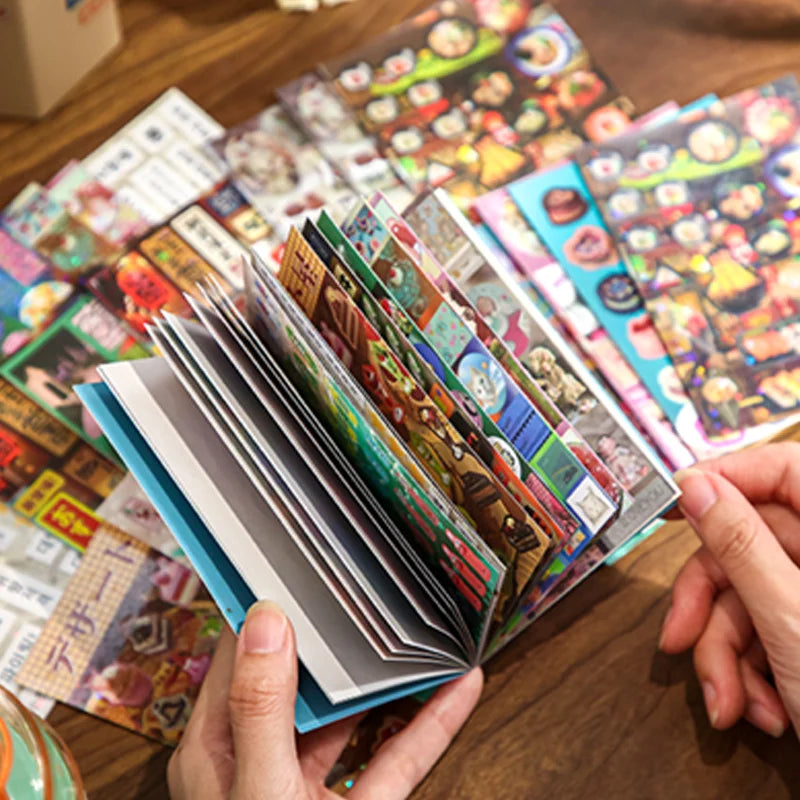 20 Sheets Vintage Grocery Sticker Book, Multi-layer Die-cut Scrapbook for DIY Journal Collage Phone Diary Planner Decor