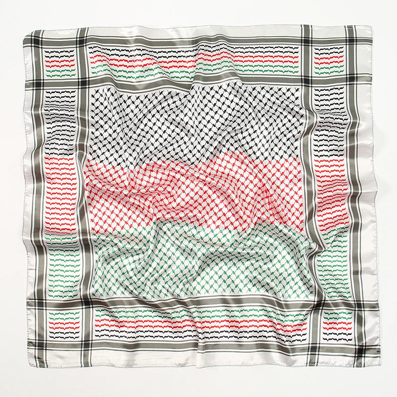 Newest Arabic Satin Silk Scarf Shemagh Style Muslim Women Headscarf Ladies Elegant Bandana Headband Hair Accessories 90*90cm