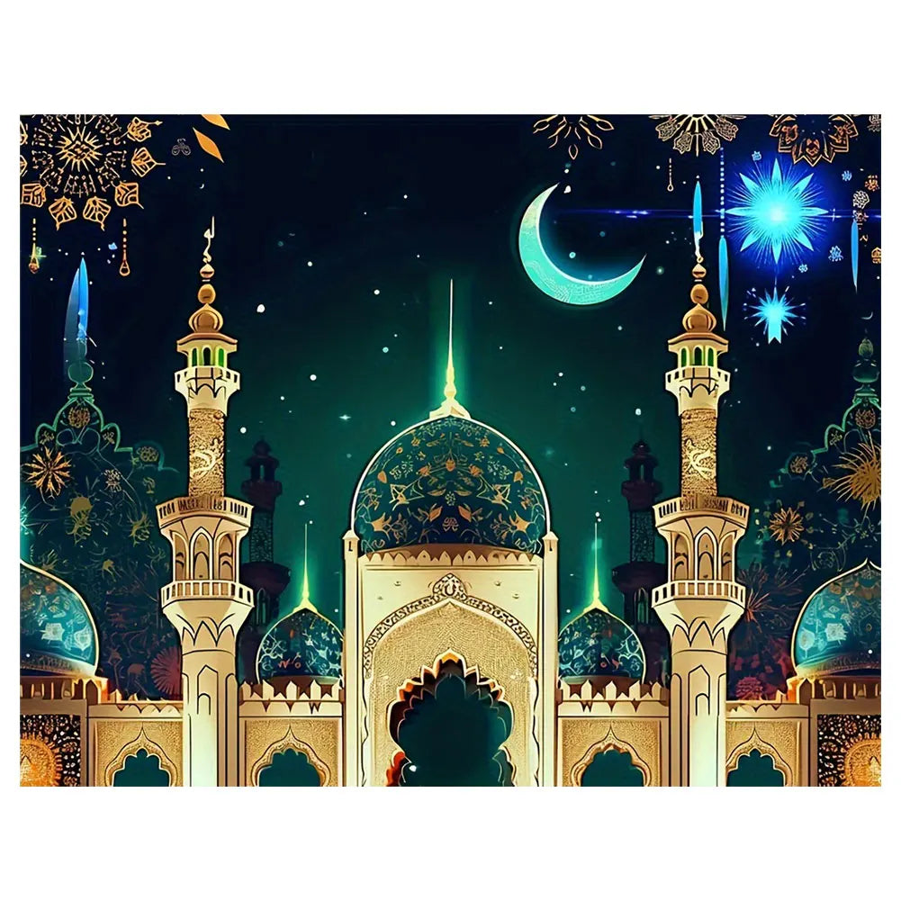Eid Mubarak Backdrop Eid Mubarak Banner 70x90 Inch Ramadan Mubarak Hanging Sign Islamic Eid Mubarak Ornament Ramadan Supplies